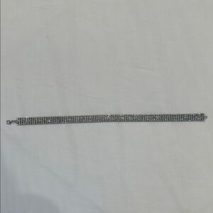 Rhinestone Silver Choker Necklace
